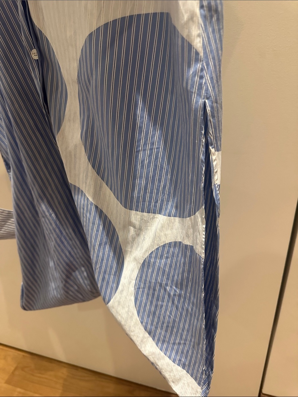 Stella McCartney Blue & White Mixed-Pattern Button-Down Shirt - Picture 8 of 9